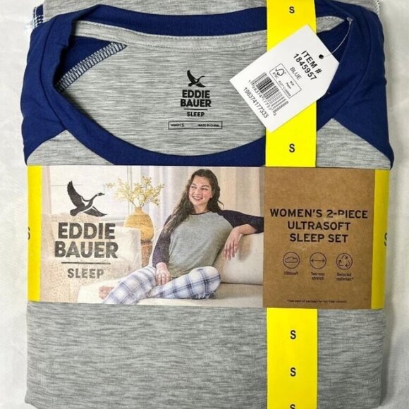 NWT Eddie Bauer Women’s Ultra Soft 2-Piece Sleep Pajama Lounge Set | Blue - Picture 5 of 8